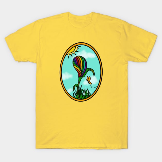 Rainbow Flower T-Shirt by SisterSpyder923